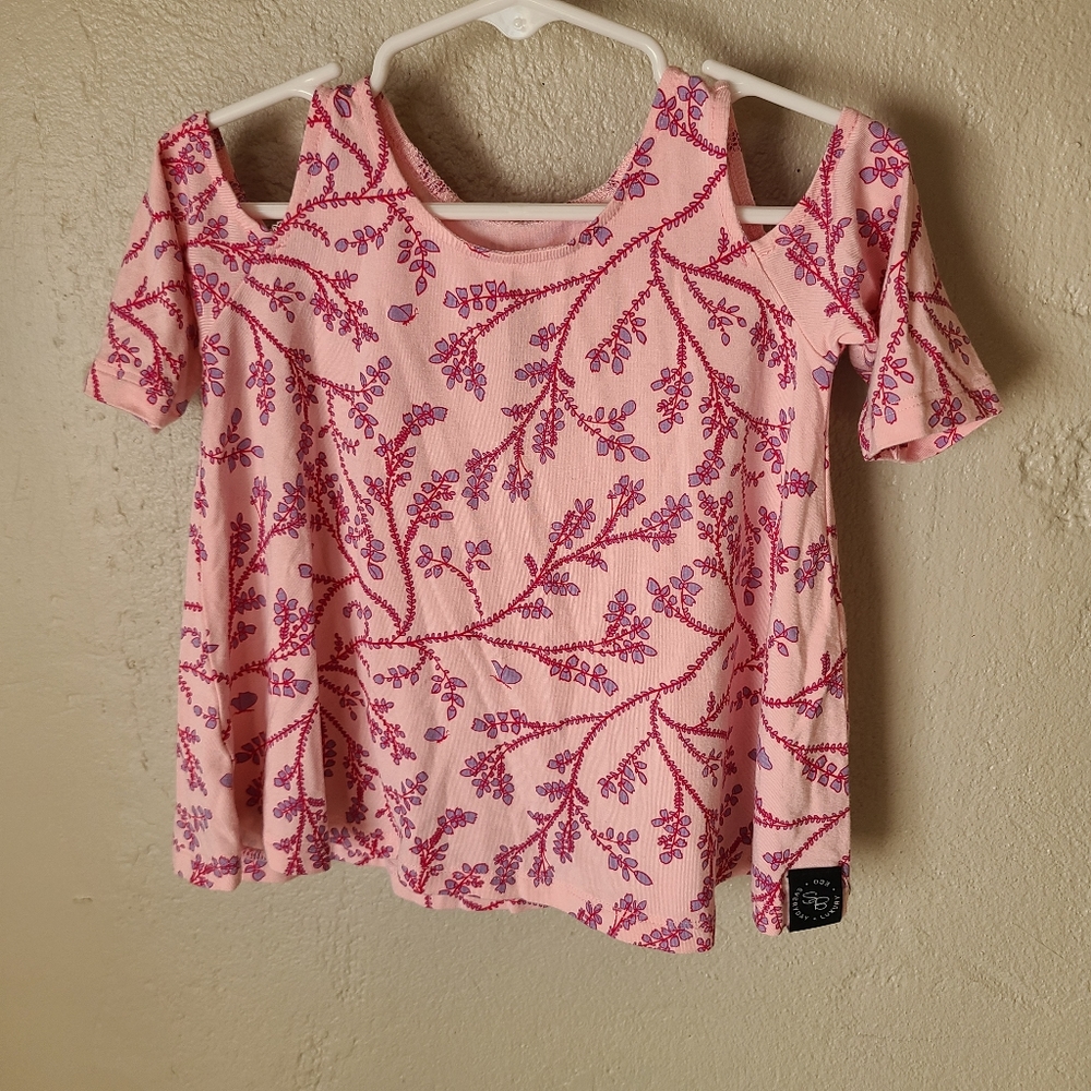Sweet Bamboo Floral Cold Shoulder Top
